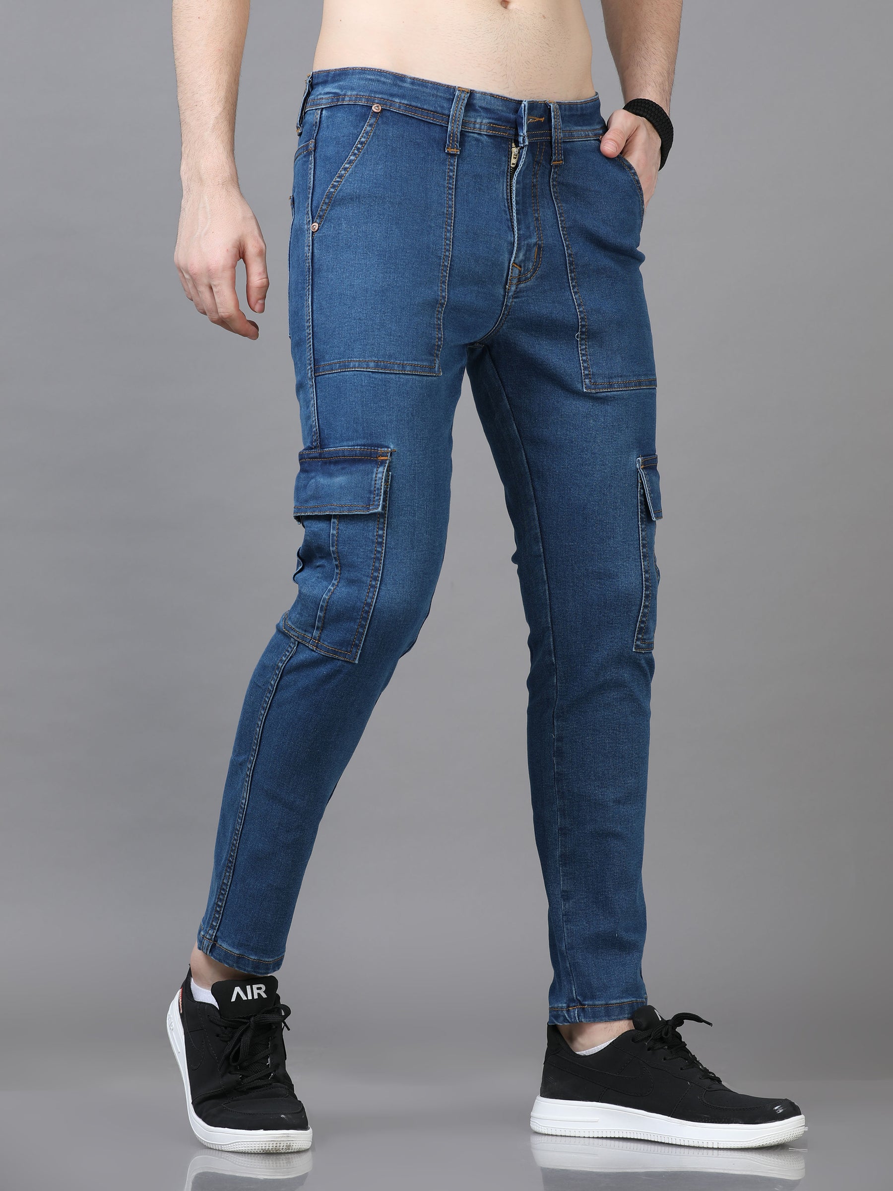 Authentic Stone Blue Cargo Jeans Cargo Jeans Bushirt