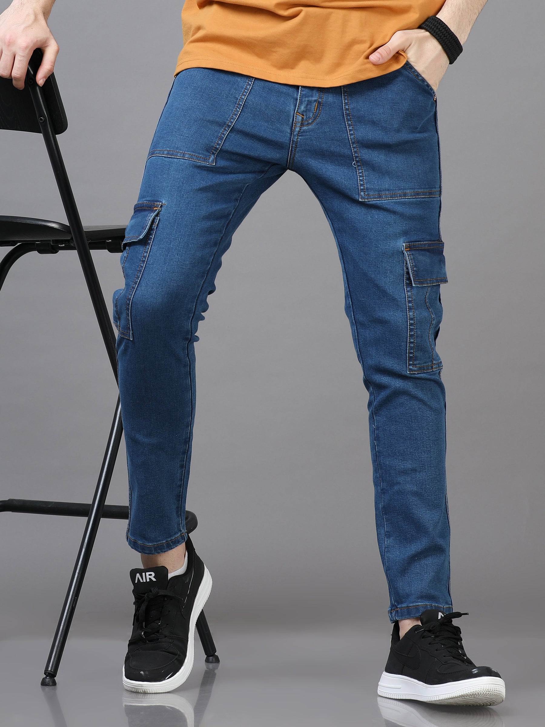 Authentic Stone Blue Cargo Jeans Cargo Jeans Bushirt