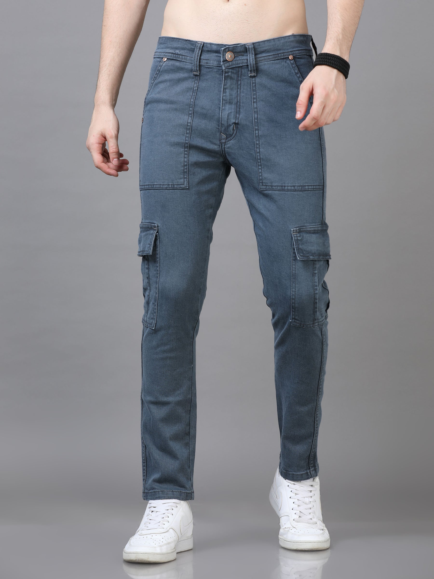 Authentic Pebble Grey Cargo Jeans Cargo Jeans Bushirt