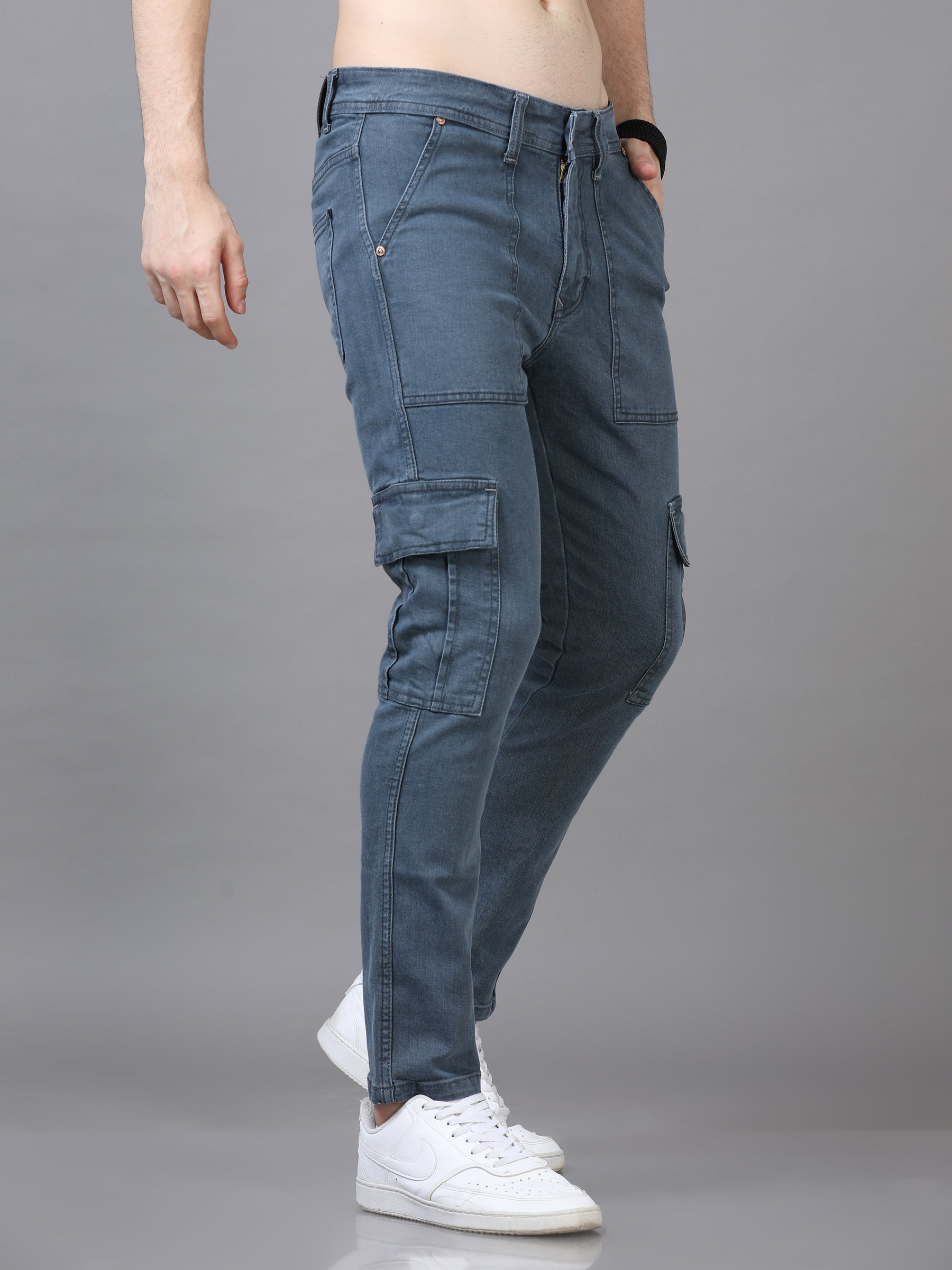 Authentic Pebble Grey Cargo Jeans Cargo Jeans Bushirt