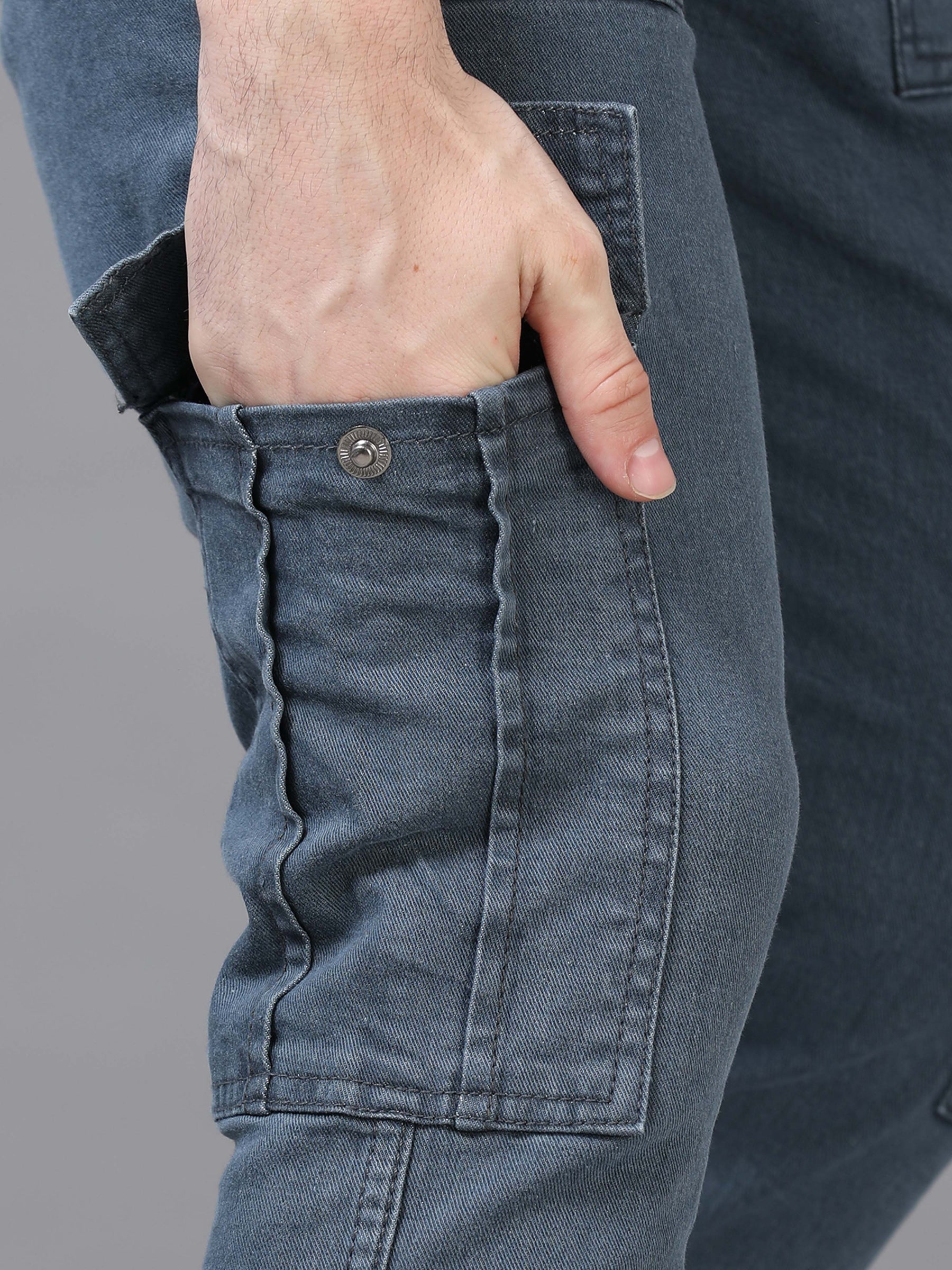 Authentic Pebble Grey Cargo Jeans Cargo Jeans Bushirt