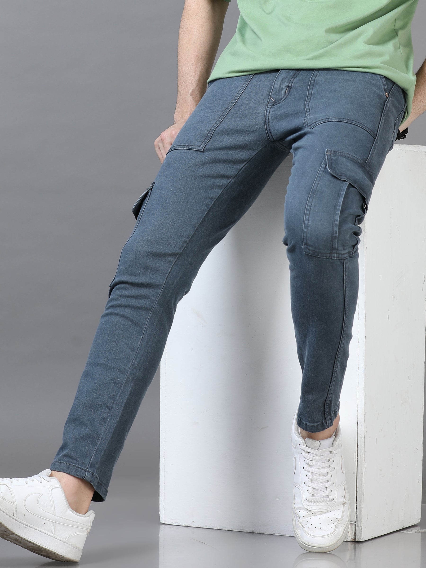 Authentic Pebble Grey Cargo Jeans Cargo Jeans Bushirt
