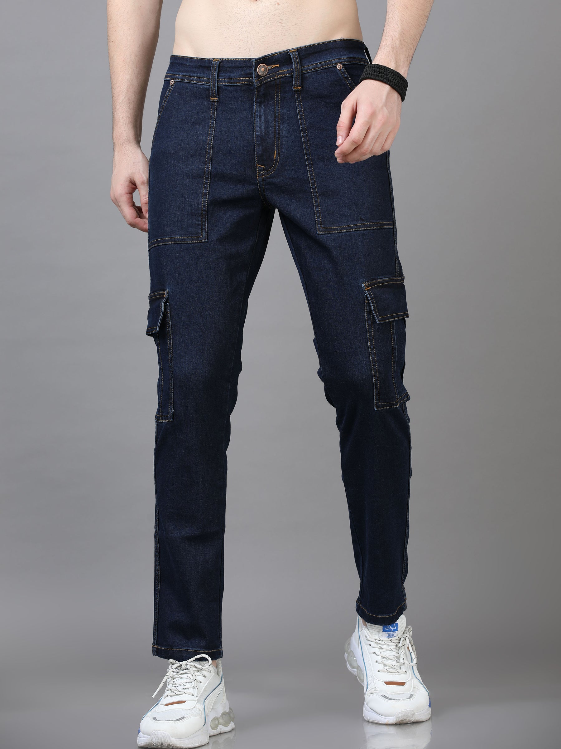 Authentic Mid Blue Cargo Jeans Cargo Jeans Bushirt