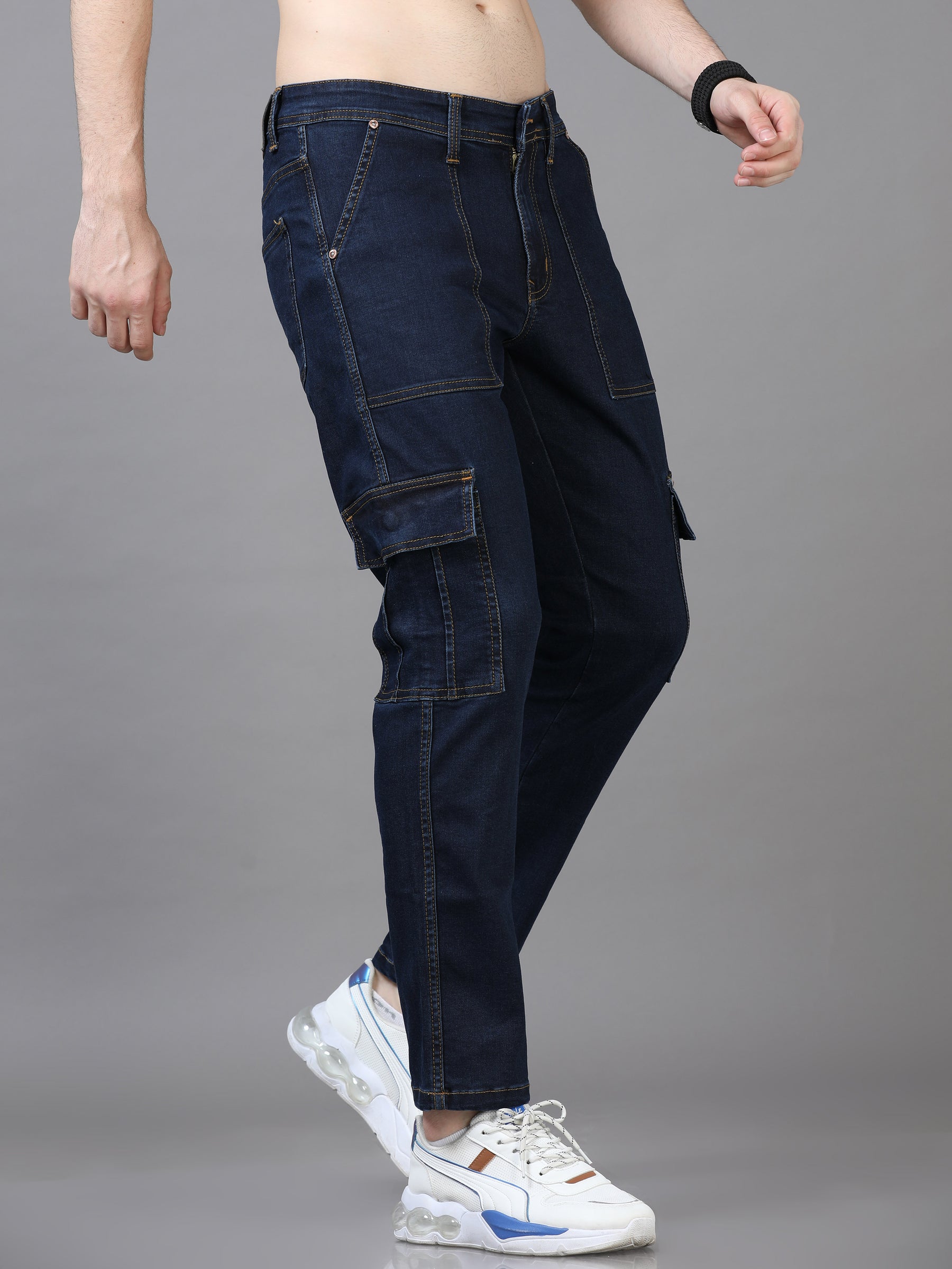 Authentic Mid Blue Cargo Jeans Cargo Jeans Bushirt