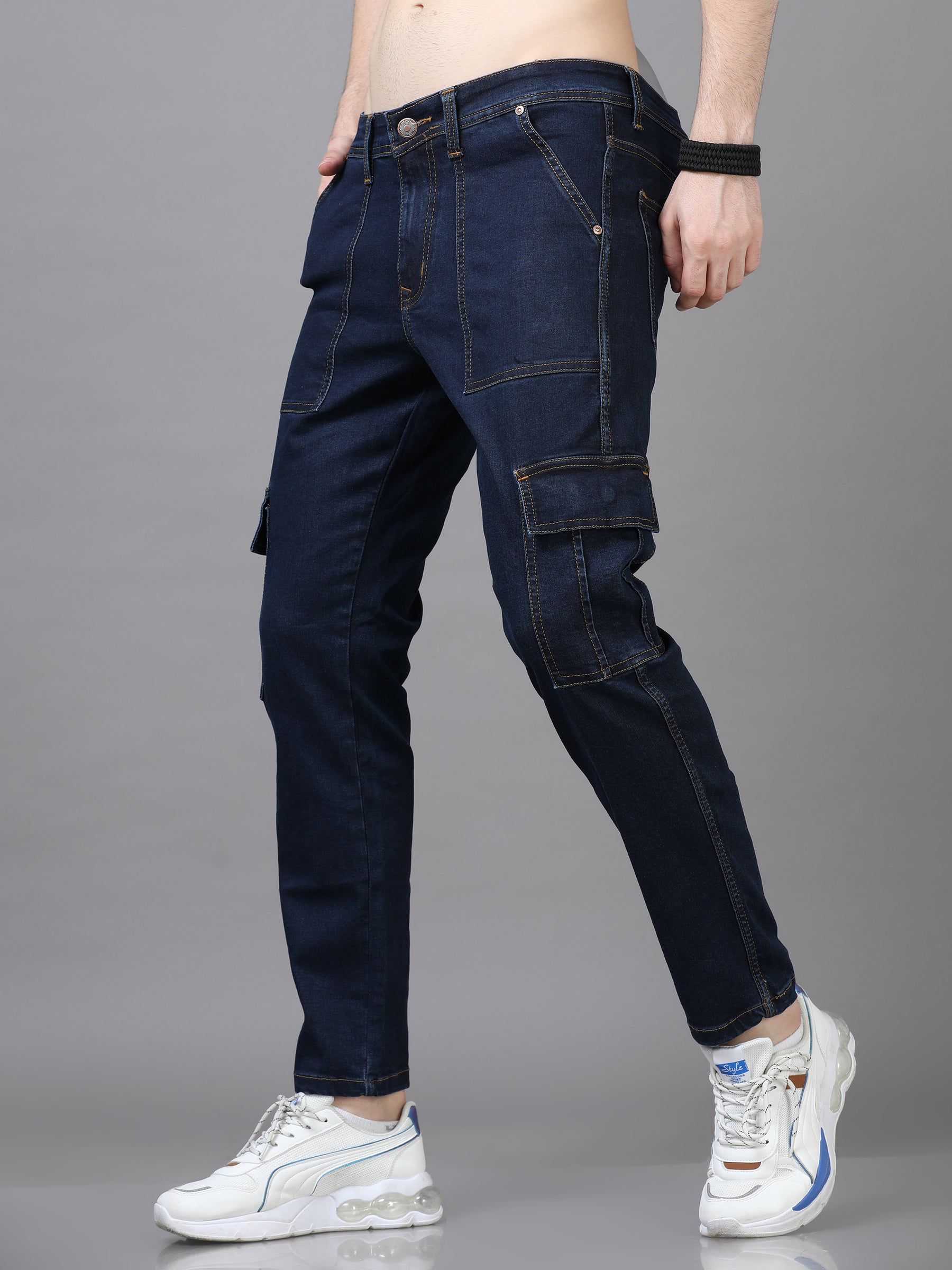 Authentic Mid Blue Cargo Jeans Cargo Jeans Bushirt