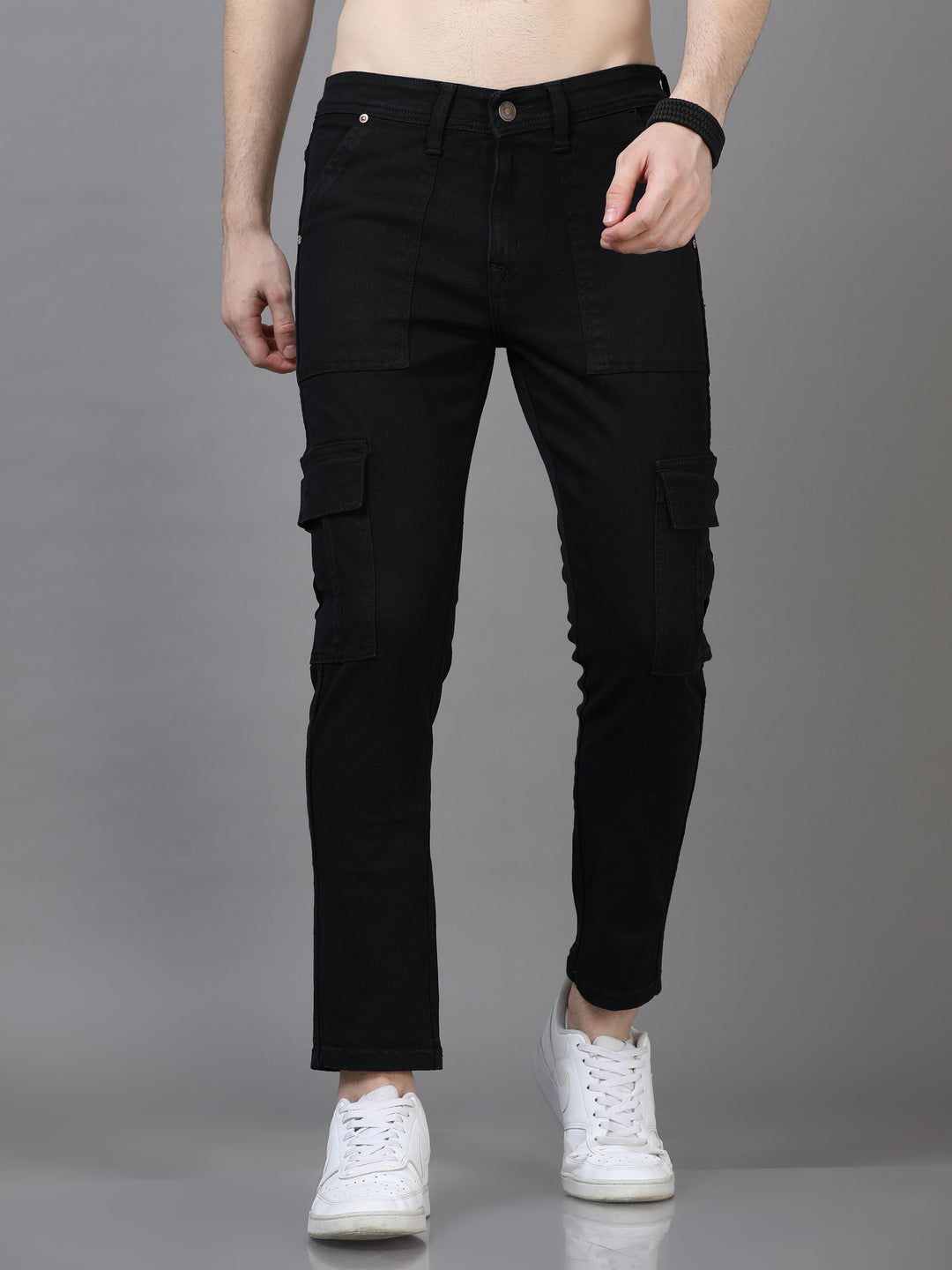 Authentic Jet Black Cargo Jeans Cargo Jeans Bushirt   