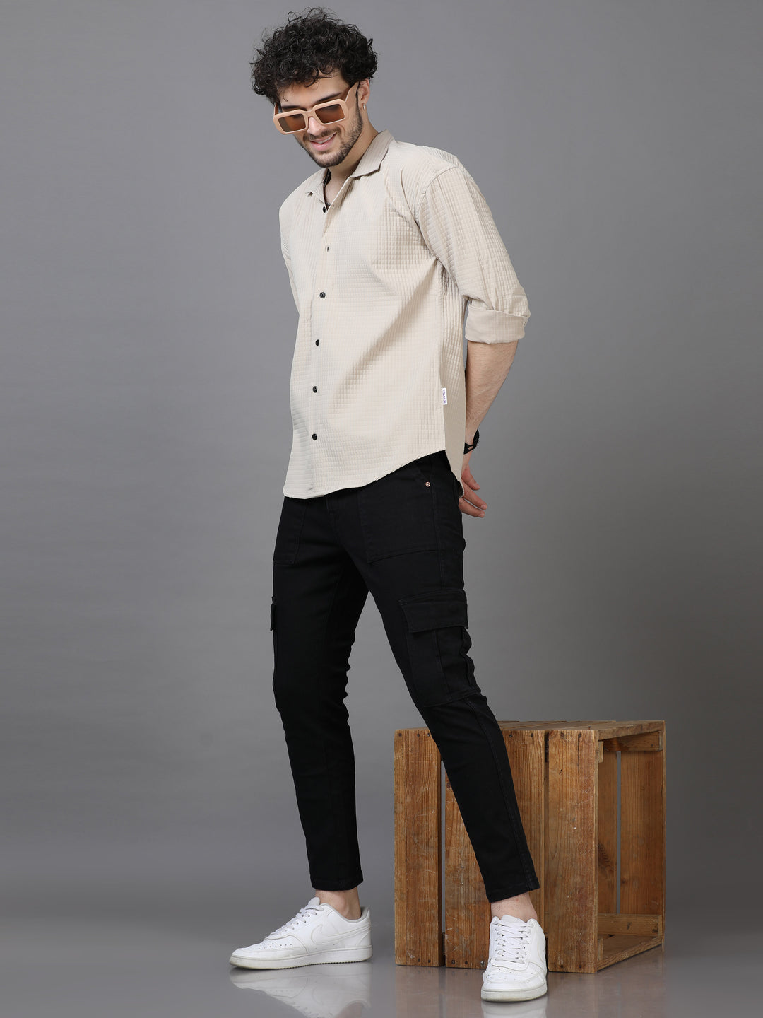 Authentic Jet Black Cargo Jeans Cargo Jeans Bushirt