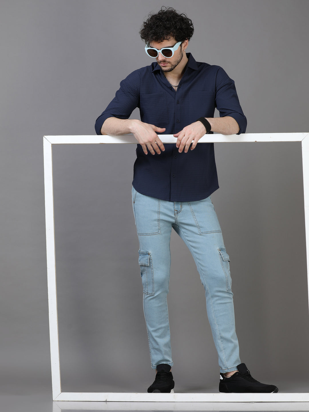 Authentic Ice Blue Cargo Jeans Cargo Jeans Bushirt