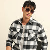 Black Oversize Checks Shackets Shackets Bushirt