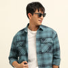 Tiffany Blue Oversize Checks Shackets Shackets Bushirt