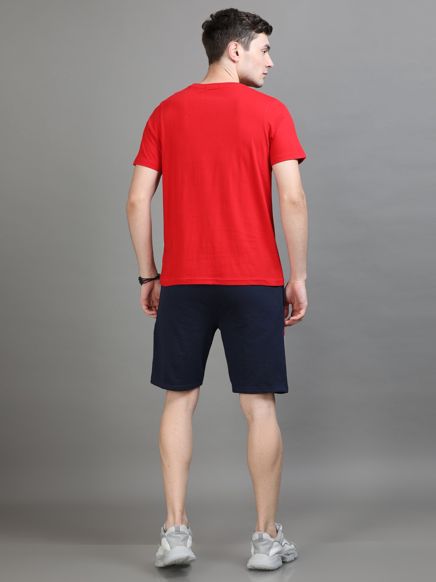 Red & Navy Blue Nightsuits Co-Ords Bushirt