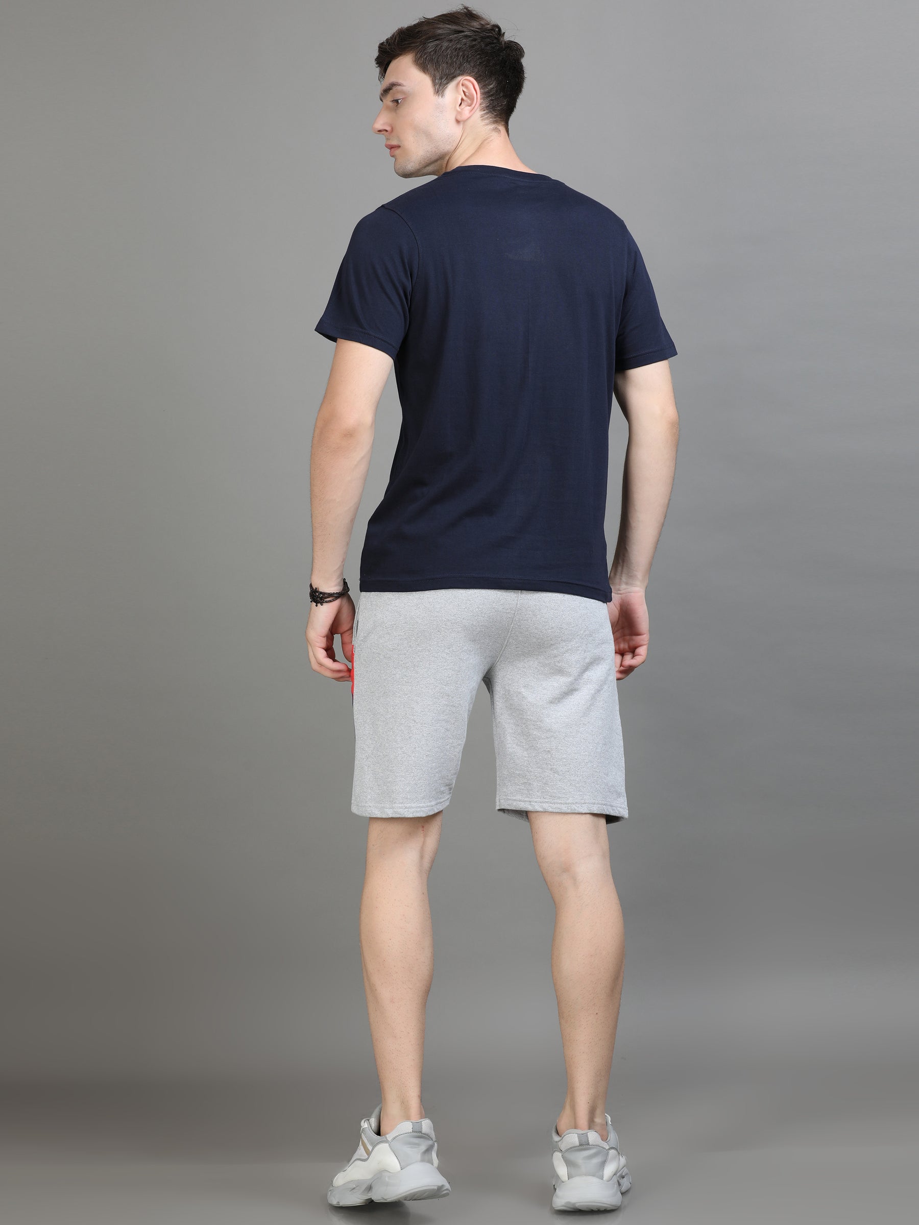 Navy Blue & Light Grey Nightsuits Co-Ords Bushirt