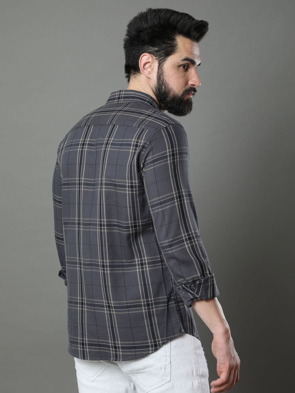 Imperial Iron Grey Checks Shirt Checks Shirt Bushirt