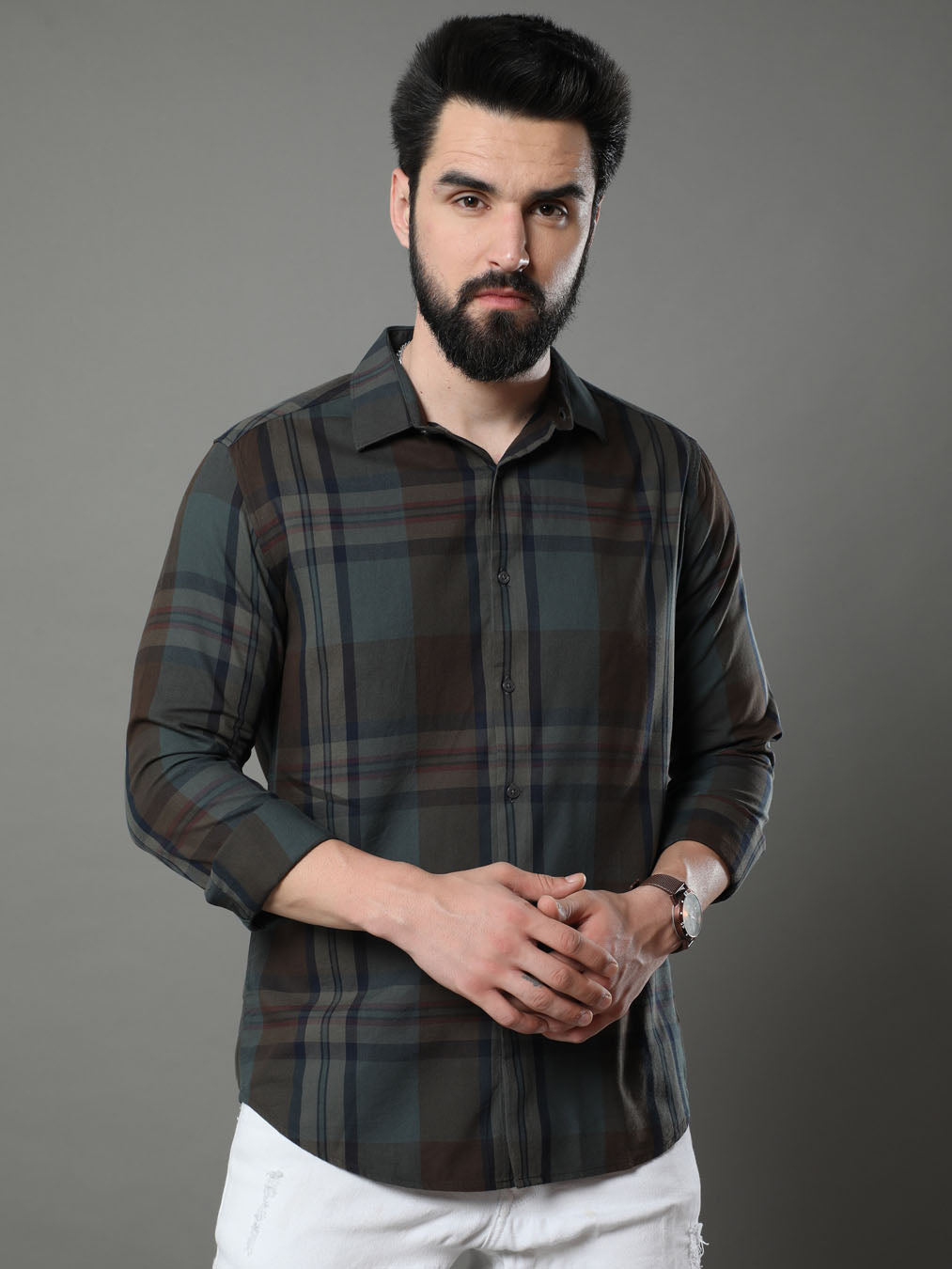 Imperial Brown Checks Shirt Checks Shirt Bushirt