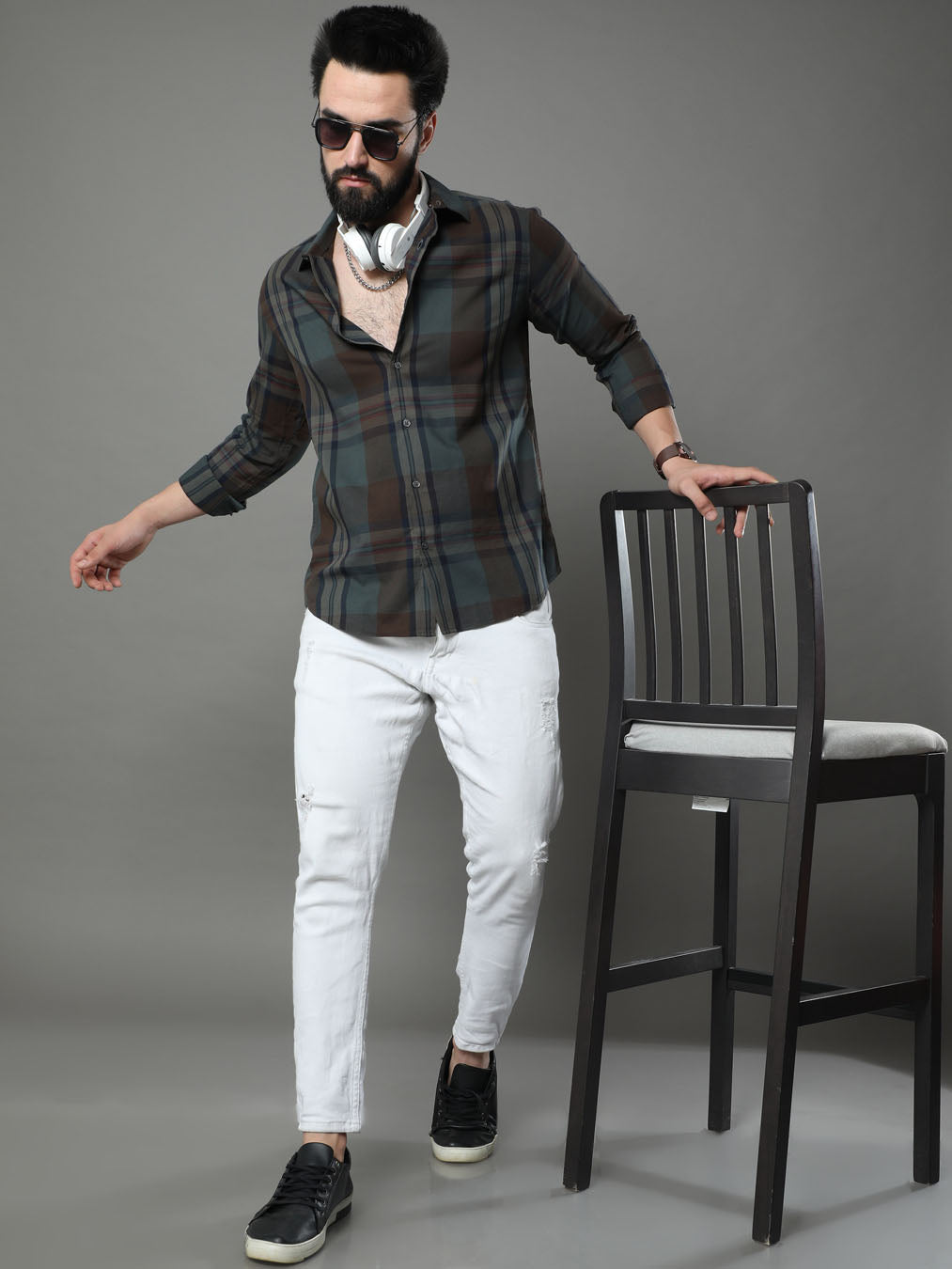 Imperial Brown Checks Shirt Checks Shirt Bushirt