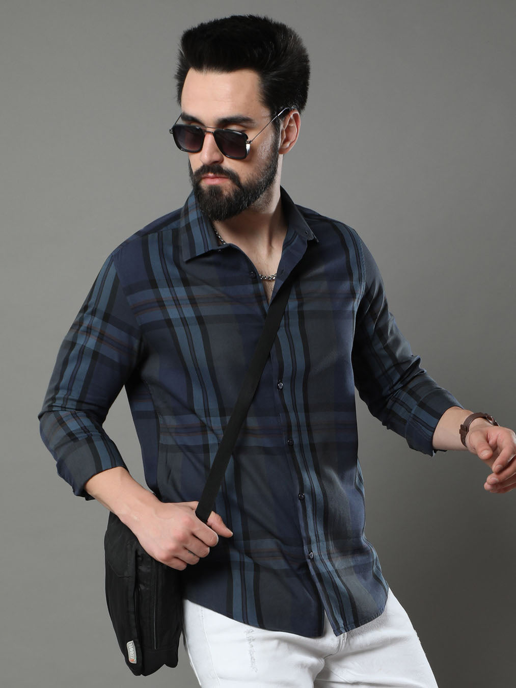 Imperial Blue Checks Shirt Checks Shirt Bushirt