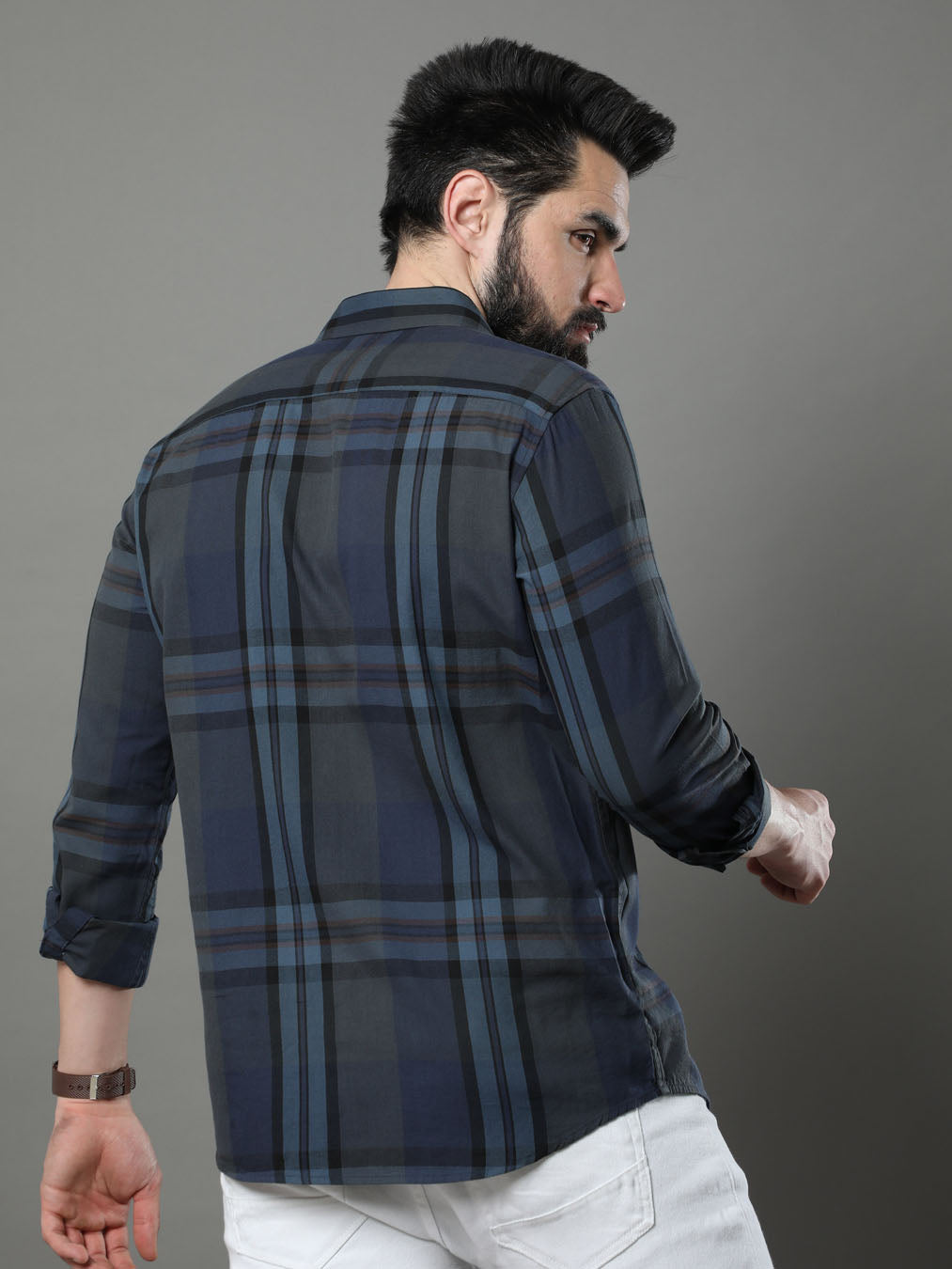 Imperial Blue Checks Shirt Checks Shirt Bushirt