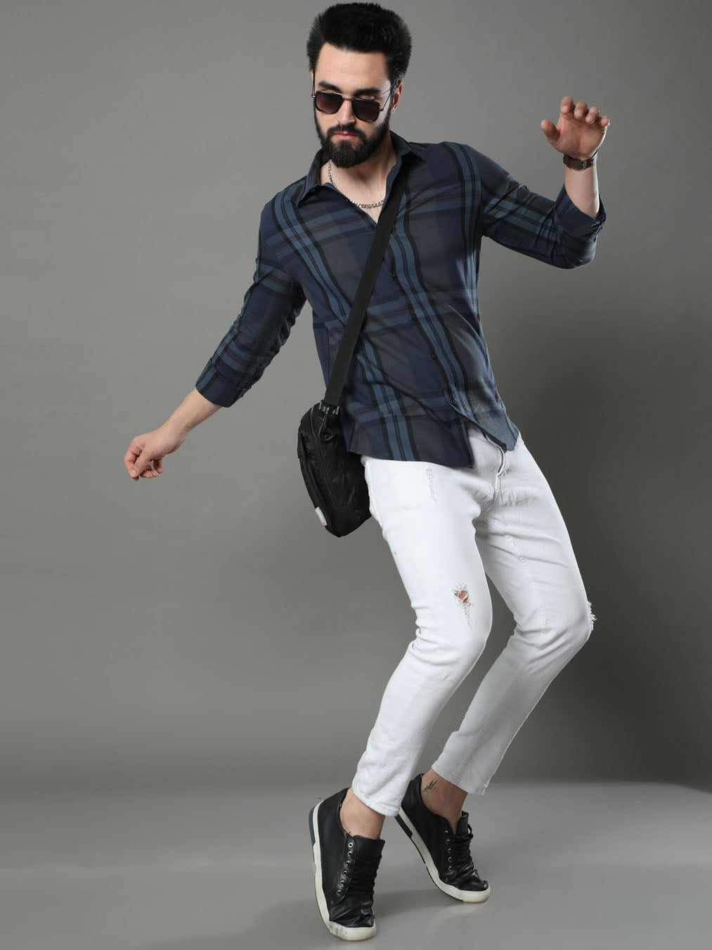 Imperial Blue Checks Shirt Checks Shirt Bushirt