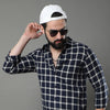 Imperial Navy Blue Checks Shirt Checks Shirt Bushirt