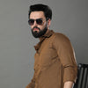 Peanut Brown Solid Shirt Solid Shirt Bushirt