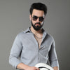 Vintage Grey Solid Shirt Solid Shirt Bushirt