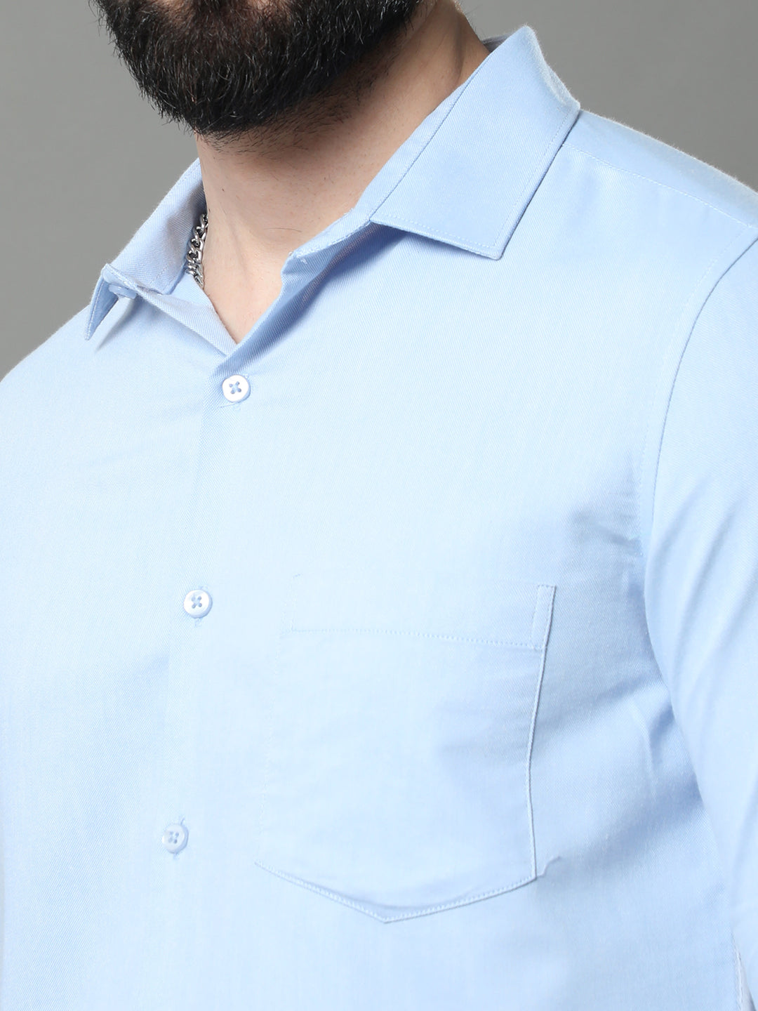 Light Blue Solid Shirt Solid Shirt Bushirt