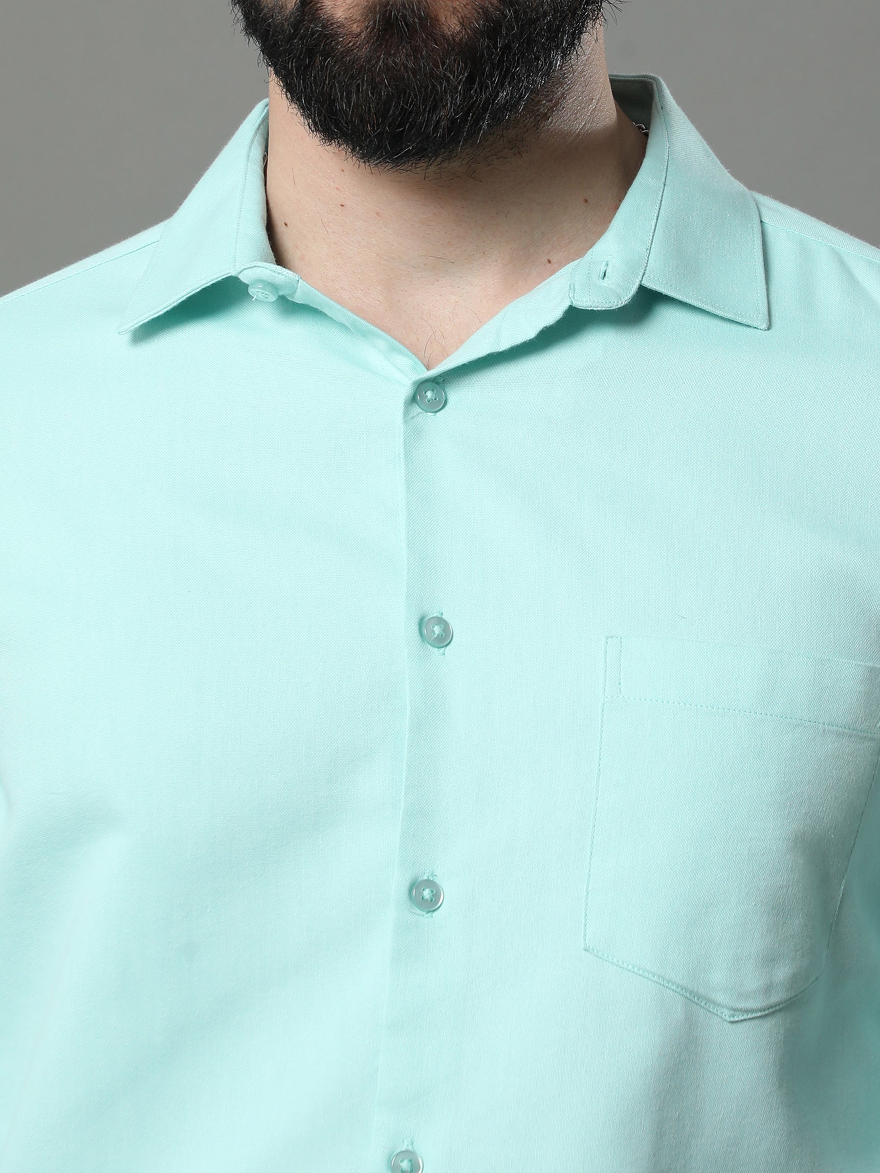 Aero Blue Solid Shirt Solid Shirt Bushirt