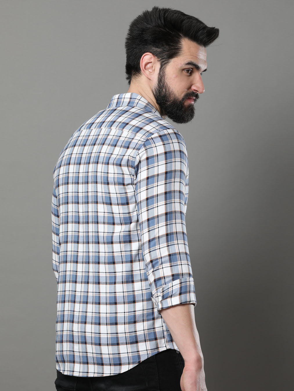 Imperial Blue Checks Shirt Checks Shirt Bushirt
