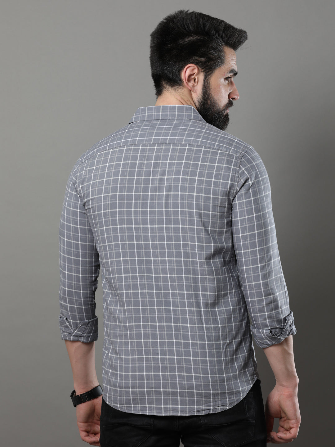 Imperial Grey Checks Shirt Checks Shirt Bushirt