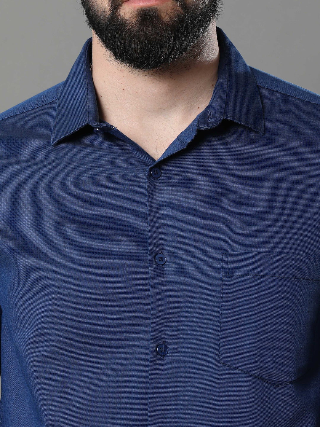 Oxford Blue Solid Shirt Solid Shirt Bushirt   