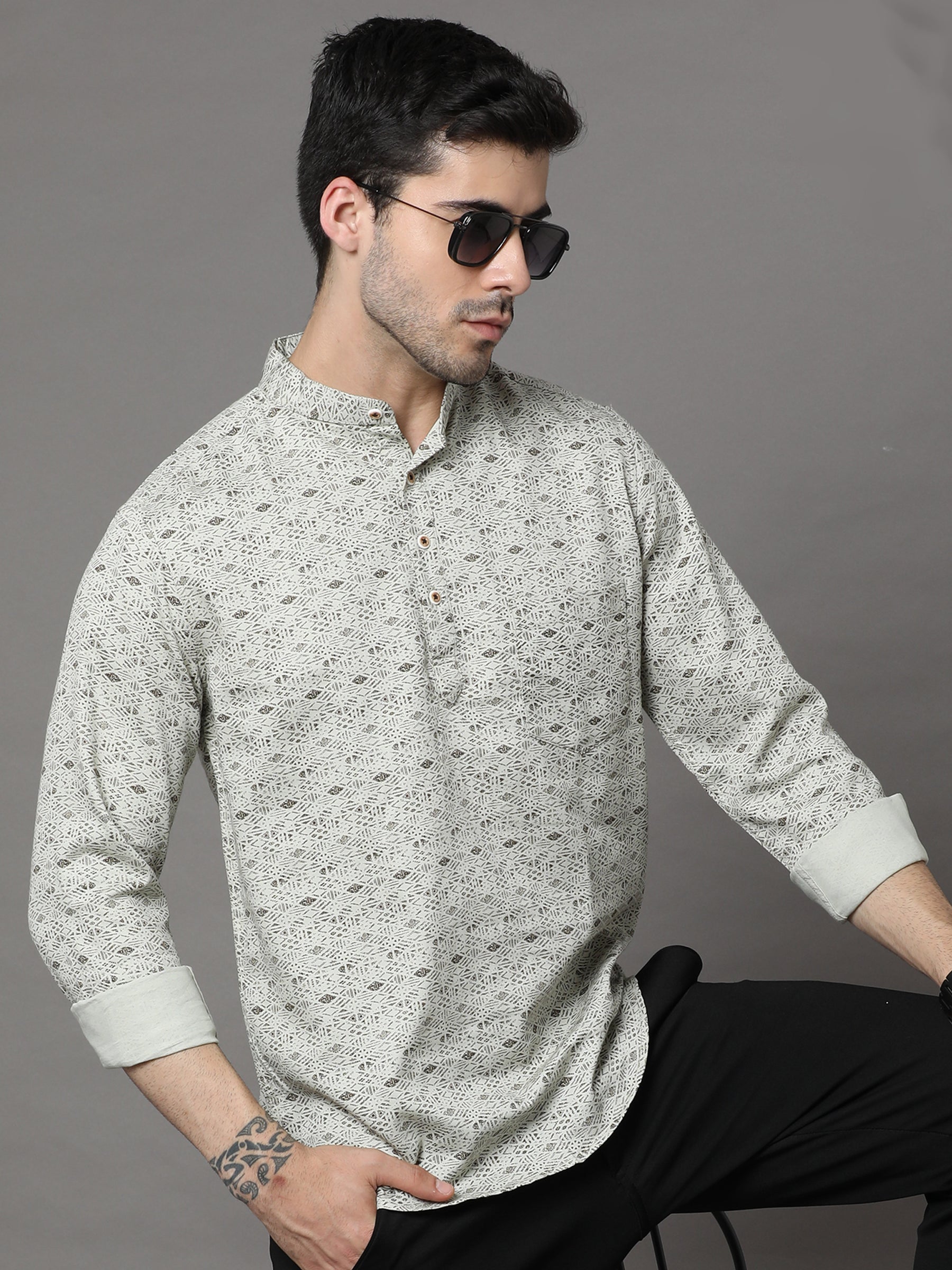 Pista Printed Kurta Kurta Bushirtin