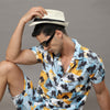 Beach White Night Suits Regular Size Co-Ords Bushirt