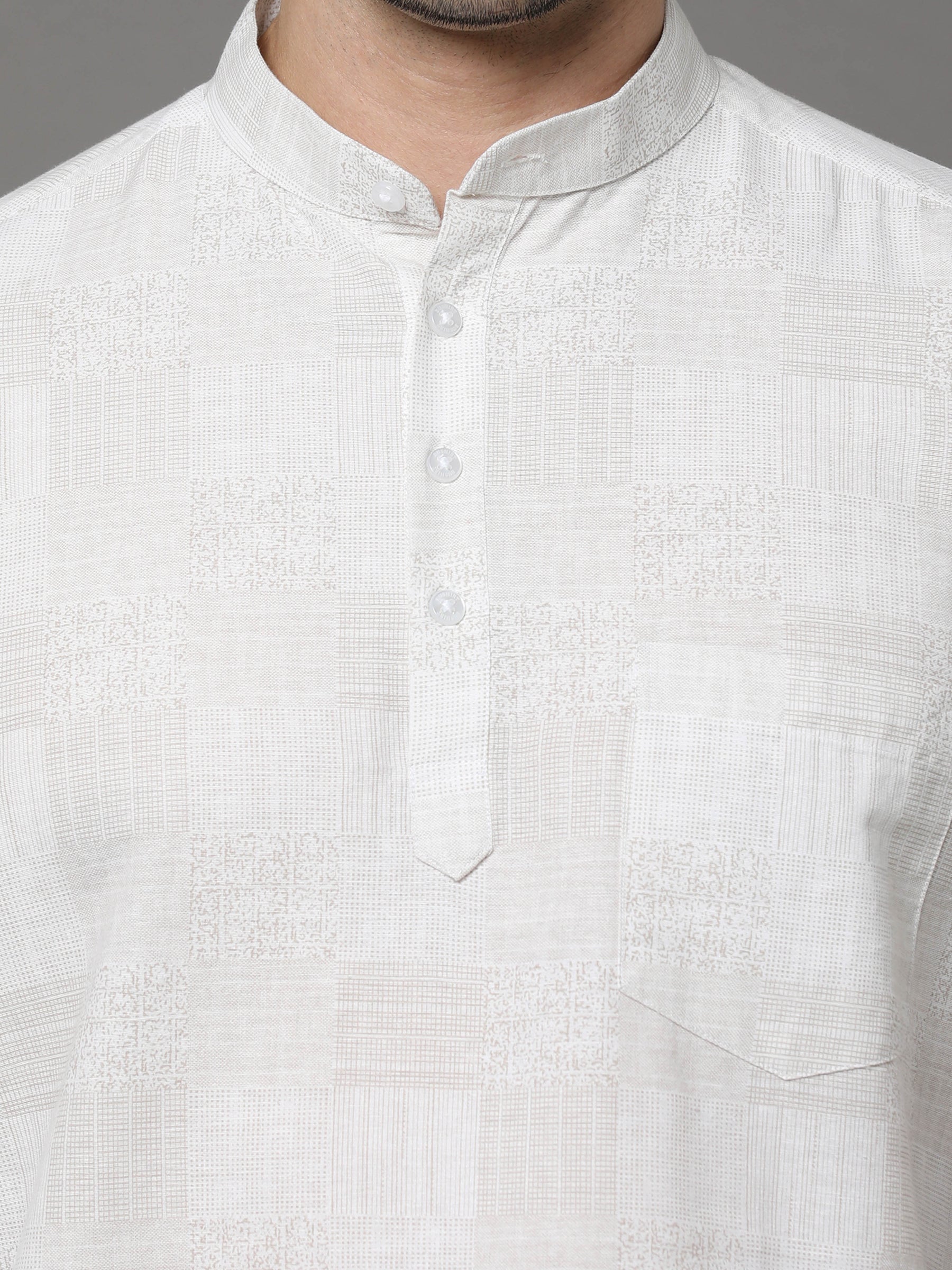 Cream Printed Kurta Kurta Bushirtin