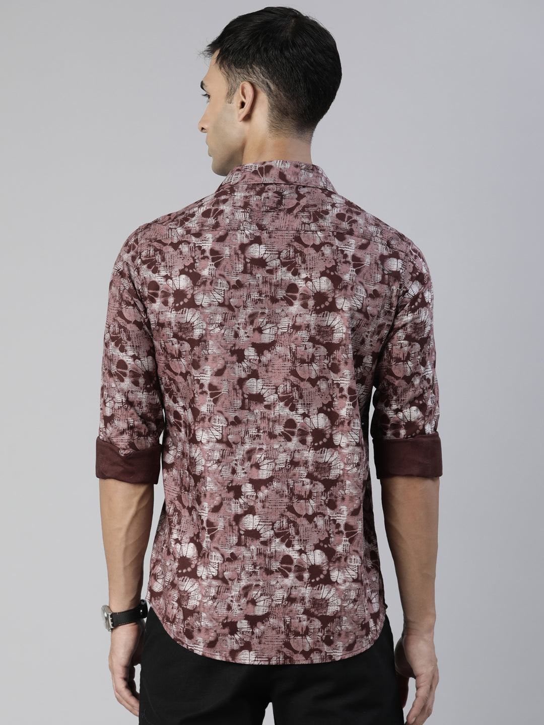 Hiptage Wine Printed Shirt Printed Shirt Bushirt