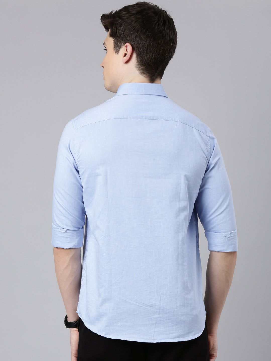 Stone Blue Button Down Solid Shirt Solid Shirt Bushirt   