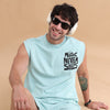 Light Blue Printed Oversized Sleeveless Co-Ords Oversize Co-ords Bushirt