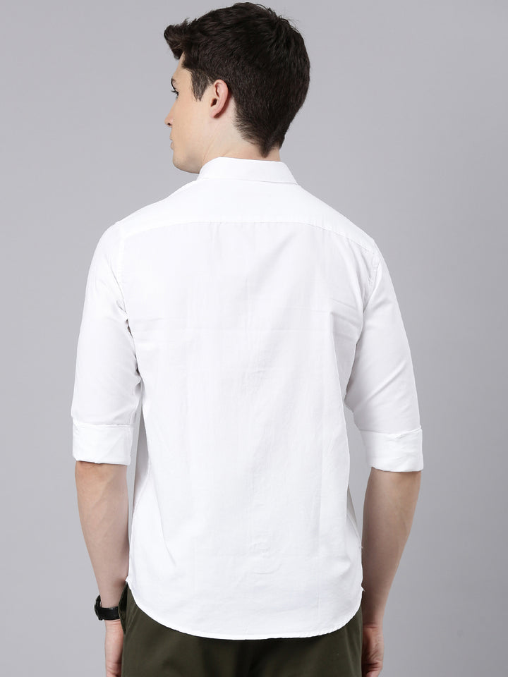 White Button Down Solid Shirt Solid Shirt Bushirt
