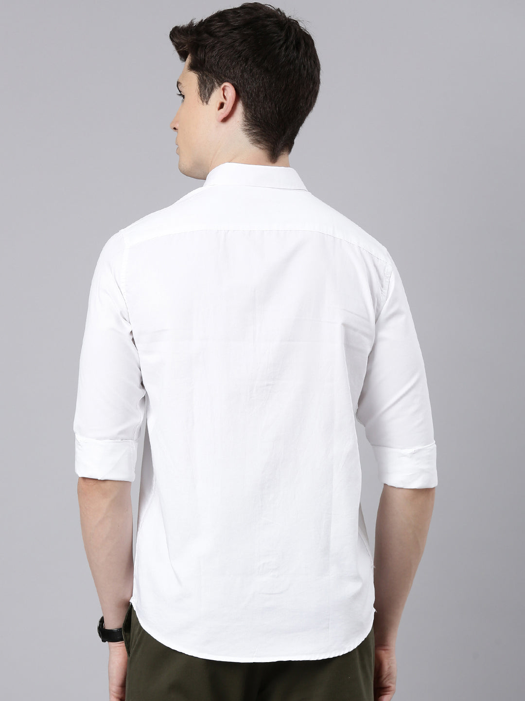 White Button Down Solid Shirt Solid Shirt Bushirt