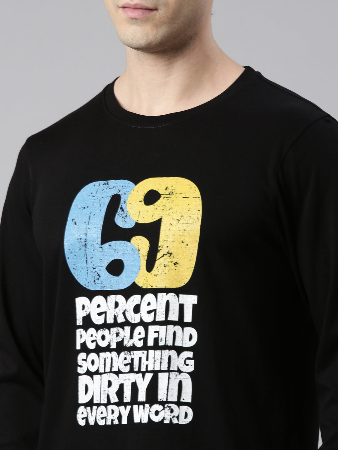 Naughty 69 Black Full Sleeves T-Shirt Full Sleeves Bushirt