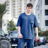 Navy Blue Oversize Co-Ords Oversize Co-ords Bushirt
