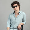 Beau Blue Solid Bubble Shirt Solid Shirt Bushirt