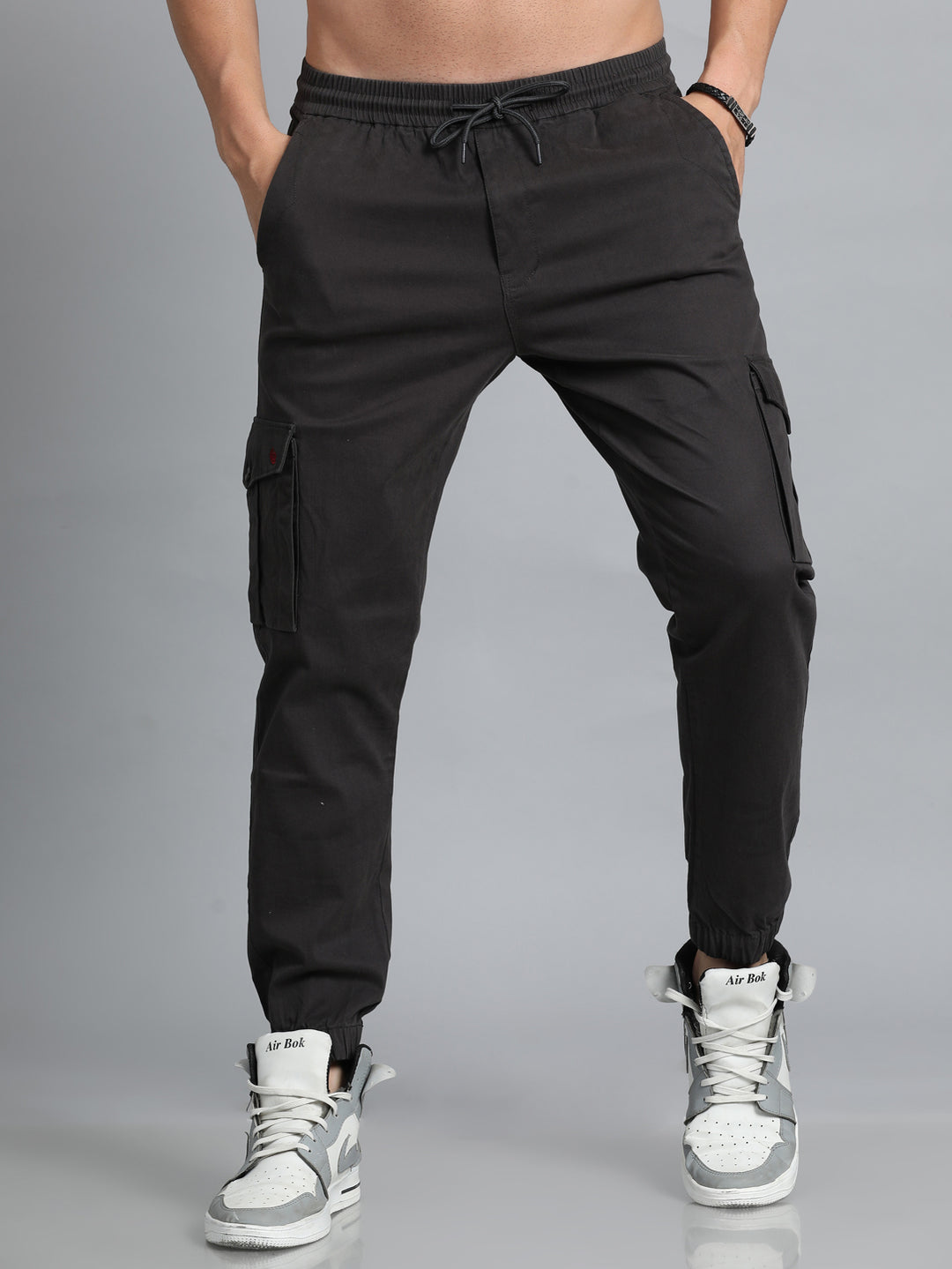 Charcoal Grey Cargo Pant Chinos Bushirt