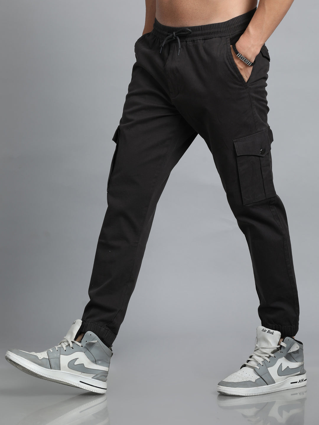 Charcoal Grey Cargo Pant Chinos Bushirt