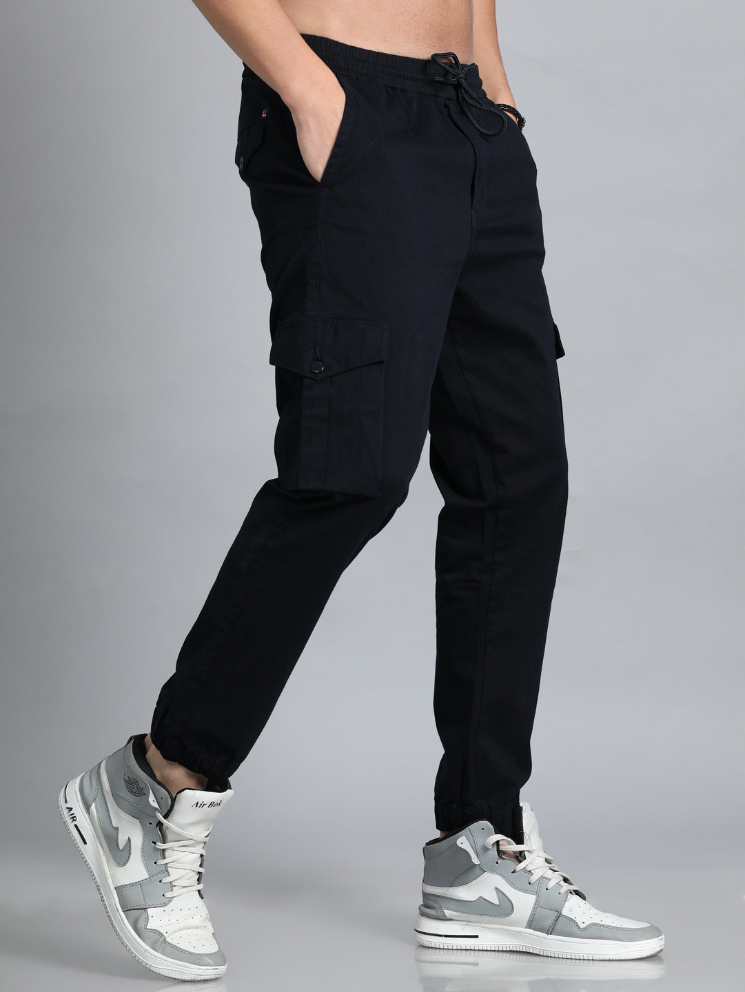 Shop Mens Navy Blue Cargo Pants Online i...