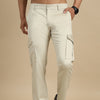 Satin Cream Cargo Pant Chinos Bushirt