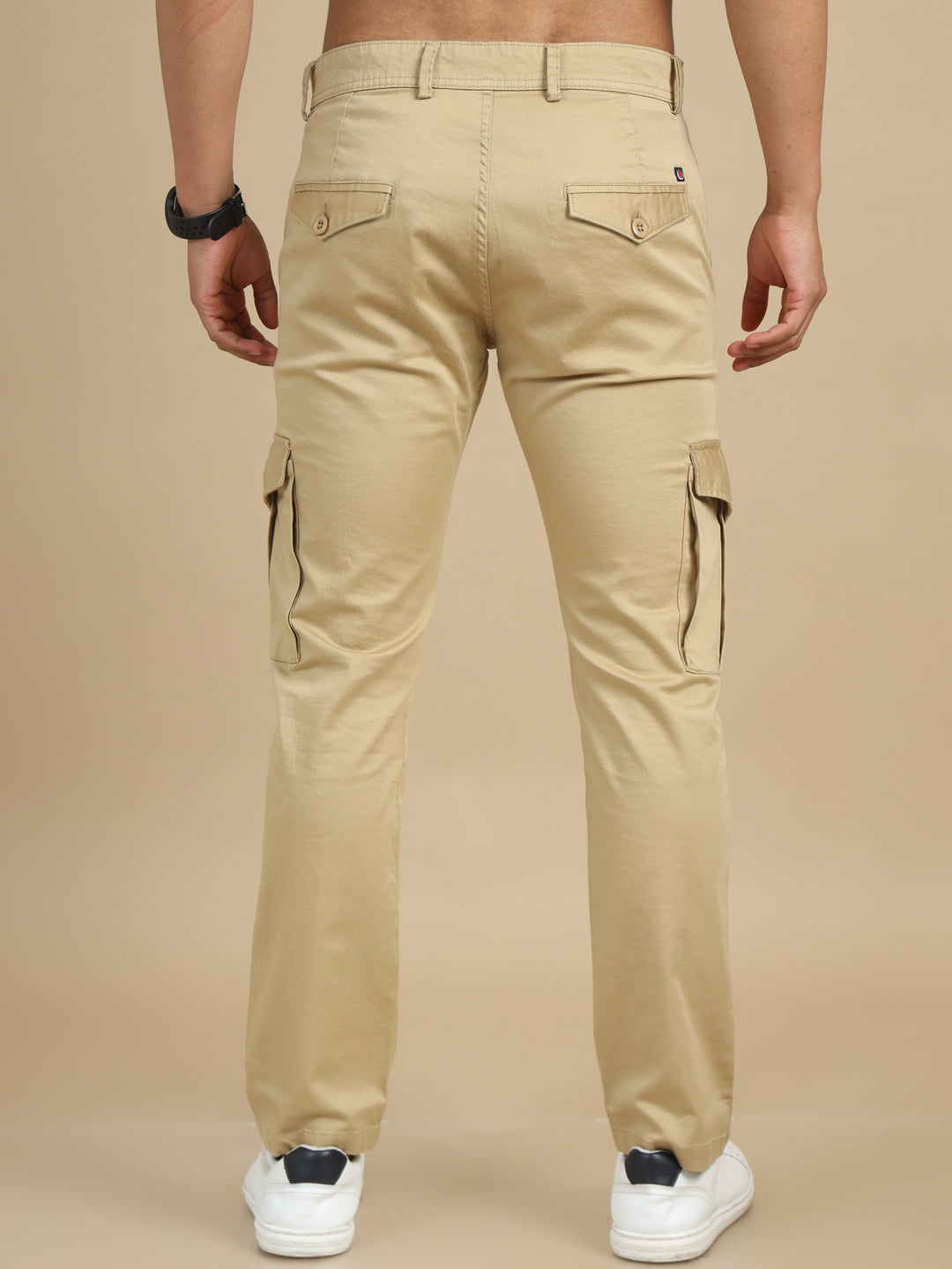 Satin Beige Cargo pant Chinos Bushirt