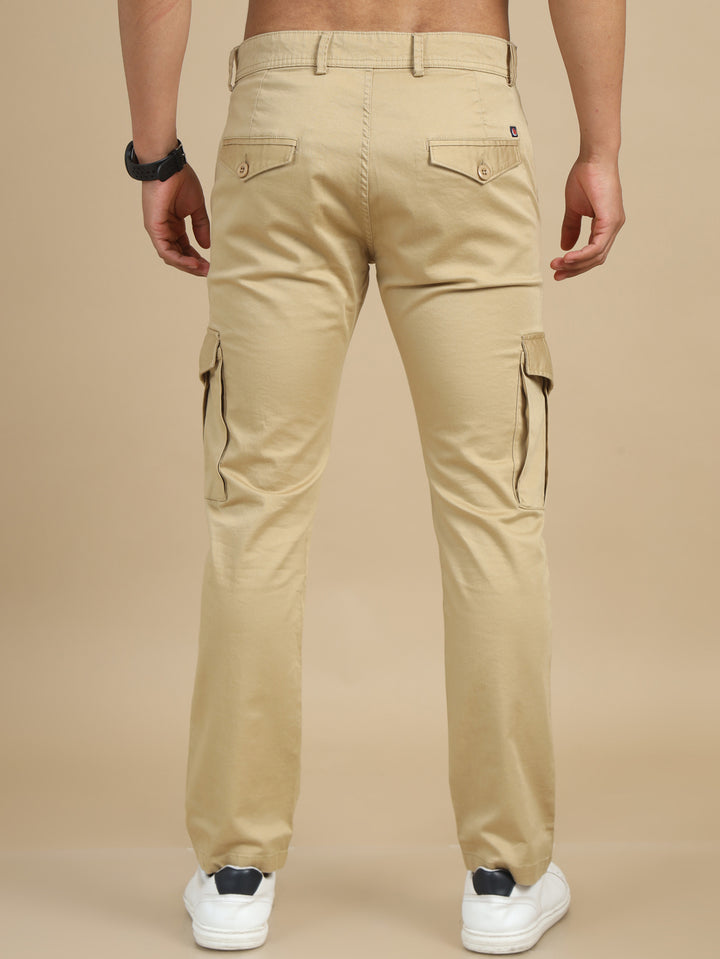 Satin Beige Cargo pant Chinos Bushirt