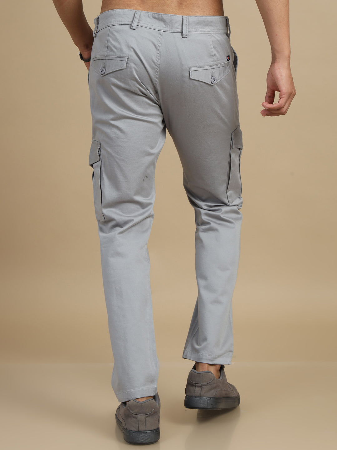 Satin Stone Grey Cargo Pant Chinos Bushirt