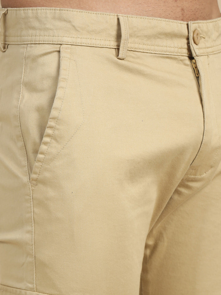 Satin Beige Cargo pant Chinos Bushirt