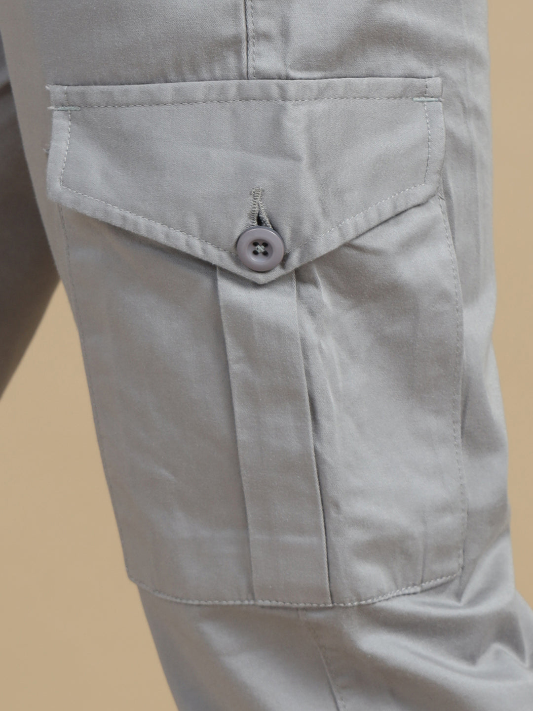 Satin Stone Grey Cargo Pant Chinos Bushirt